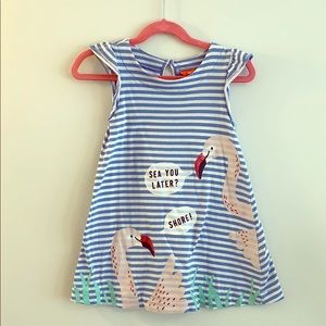 Flamingo Pinstriped Summer Dress 🦩